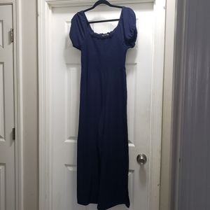 💙 Derek Heart Super Soft Navy Blue Jumpsuit – Size Large | Stretchy & Comfort
